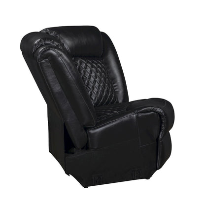 Orion II 3-Pc Faux Leather Power Sectional, Black