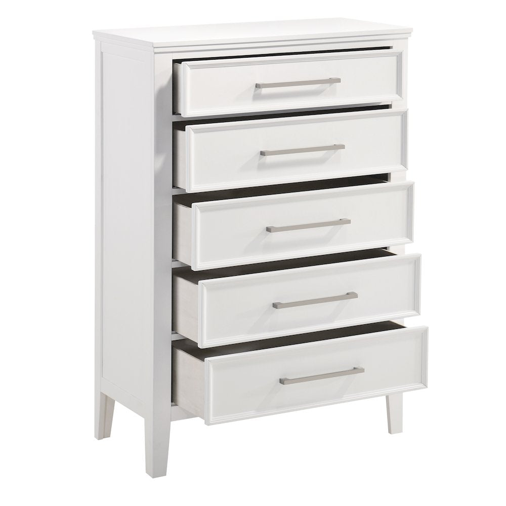 Andover 3-Pc Wood Bedroom Set with Chest in White