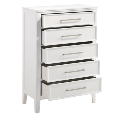Andover 3-Pc Wood Bedroom Set with Chest in White