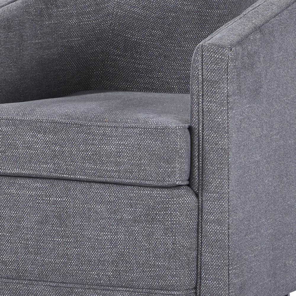 Poppy Dark Gray Polyester Fabric Accent Swivel Arm Chair