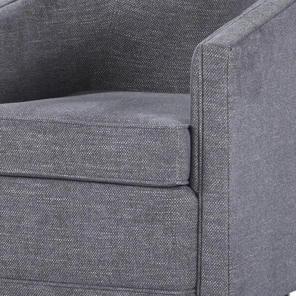 Poppy Dark Gray Polyester Fabric Accent Swivel Arm Chair