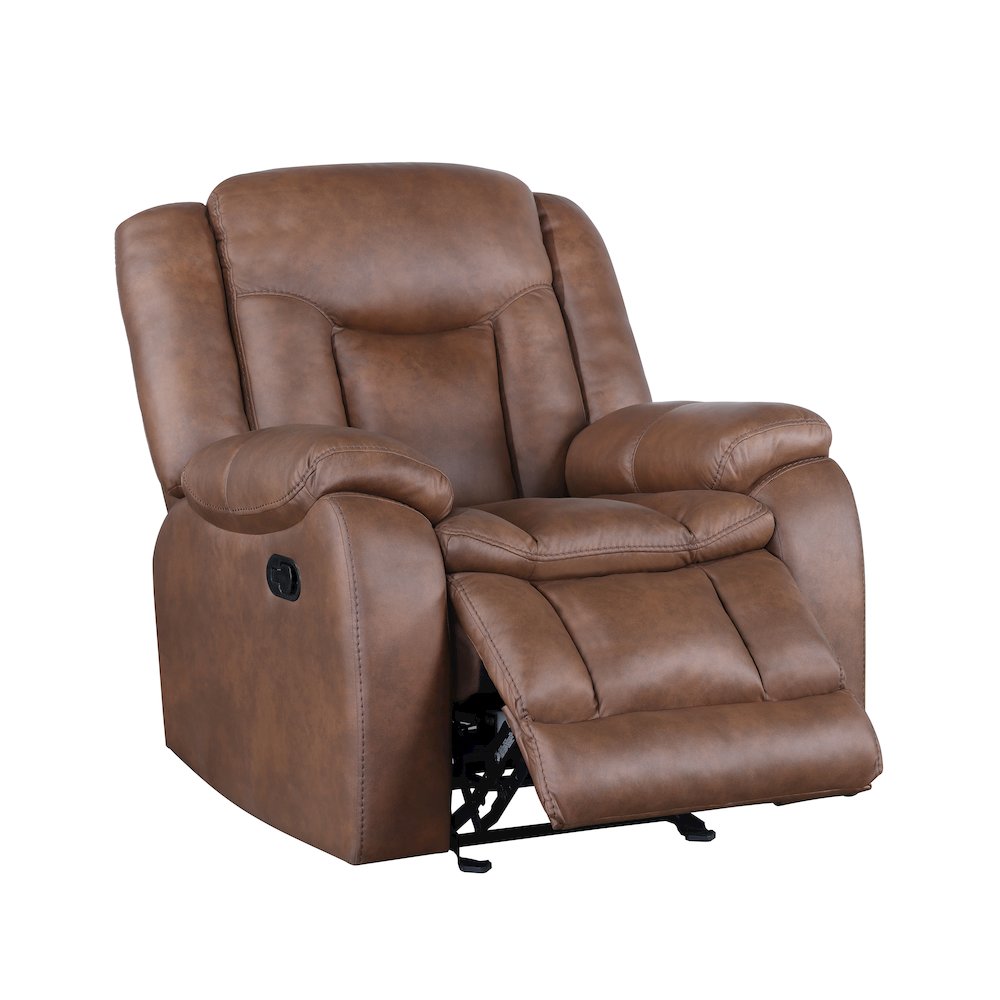 Morello Polyester Blend Fabric Glider Recliner in Brown