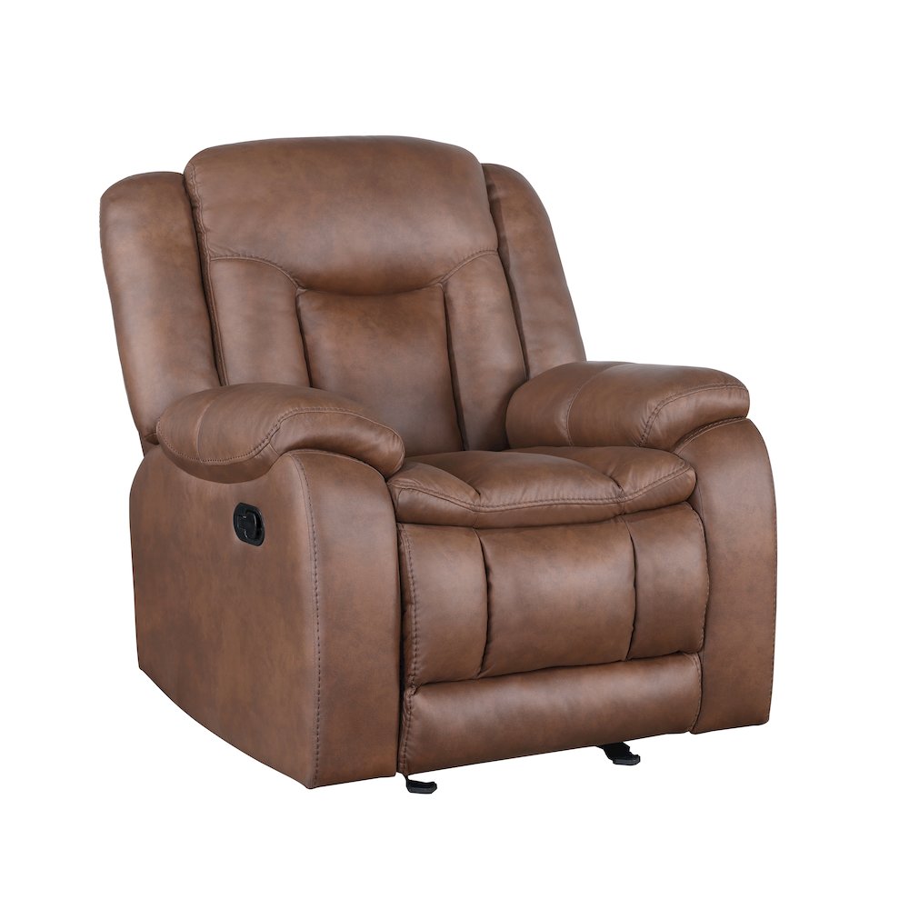 Morello Polyester Blend Fabric Glider Recliner in Brown