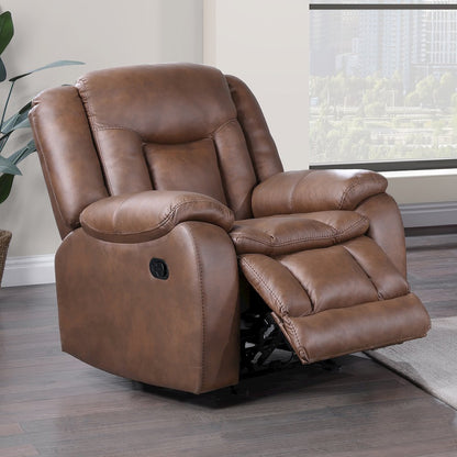 Morello Polyester Blend Fabric Glider Recliner in Brown