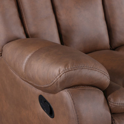 Morello Polyester Blend Fabric Glider Recliner in Brown
