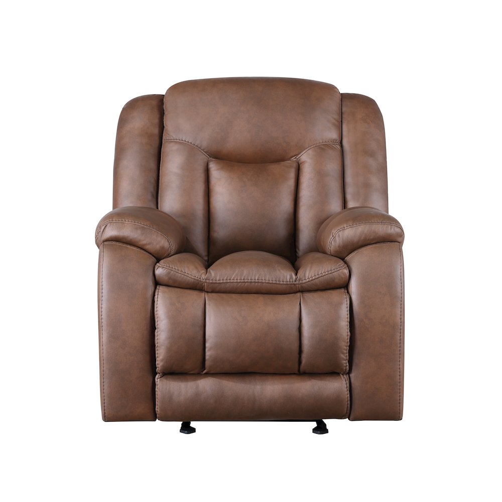 Morello Polyester Blend Fabric Glider Recliner in Brown