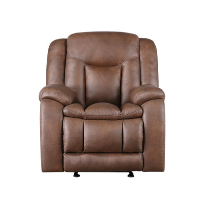 Morello Polyester Blend Fabric Glider Recliner in Brown