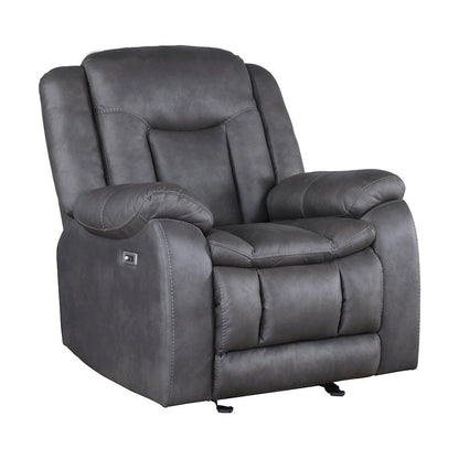 Morello Polyester Blend Fabric Glider Recliner in Gray