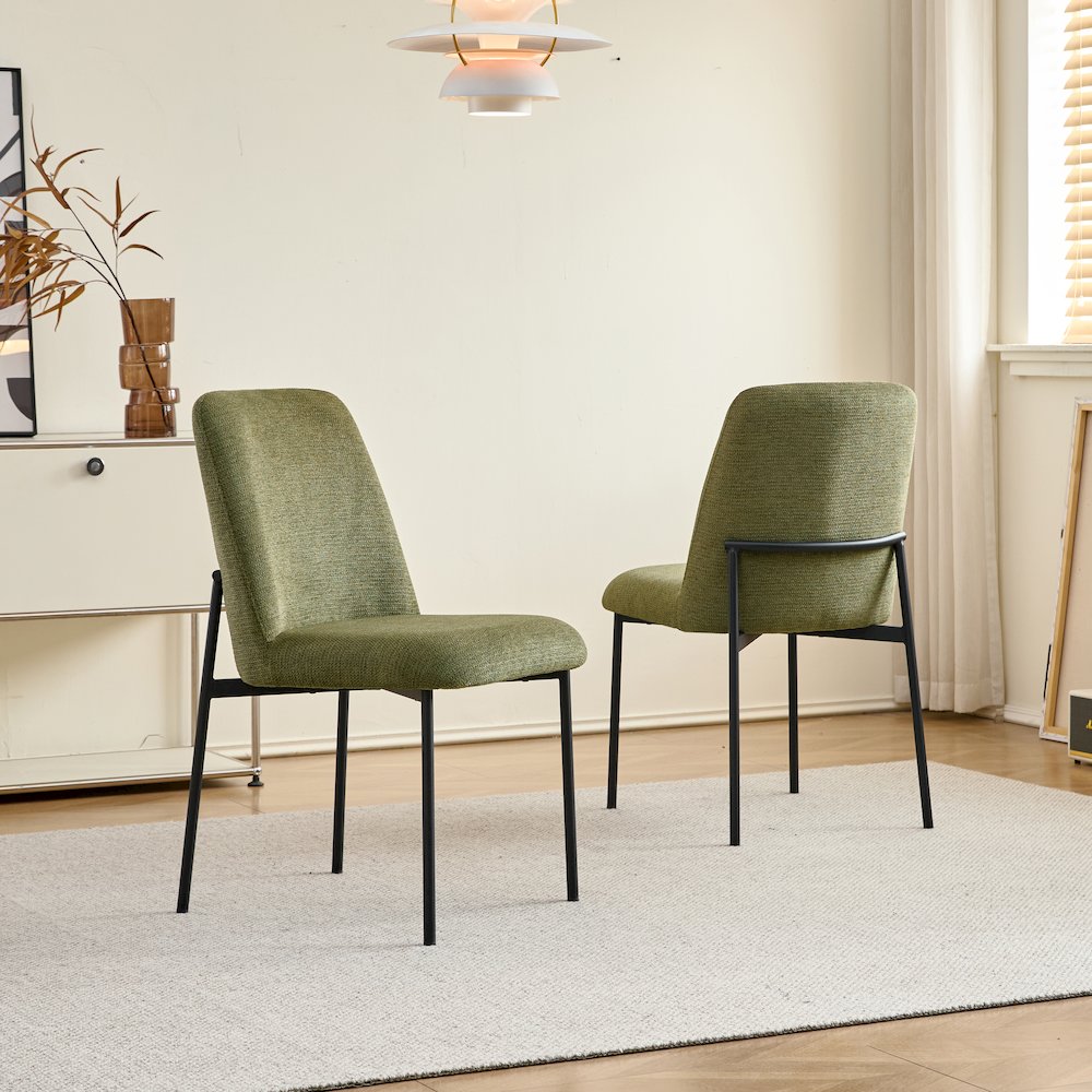 Erik Metal & Fabric Side Chair (Set of 2), Green