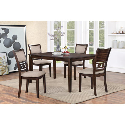Gia 5-Piece 60" Wood Rectangular Dining Set with 4 Chairs in Cherry