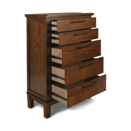 Cagney 3-Pc Wood Bedroom Set with Chest in Chestnut