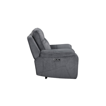 Teddy Fabric Recliner with Power Headrest and Footrest in Gray