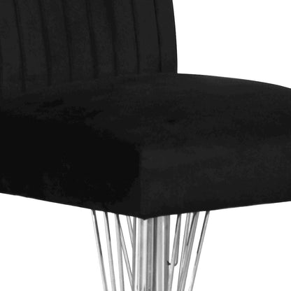 Ava Wood Upholstered Dining Chair in Black (Set of 2)