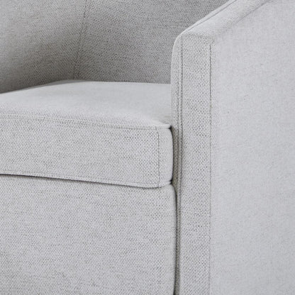Poppy Light Gray Polyester Fabric Accent Swivel Arm Chair