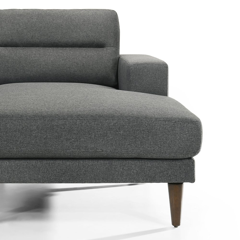 Vale 2-piece Polyester Fabric Chaise Sectional, Gray