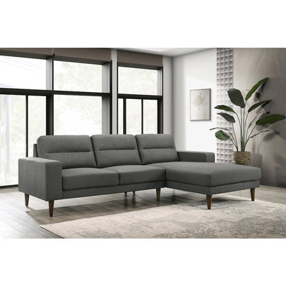 Vale 2-piece Polyester Fabric Chaise Sectional, Gray