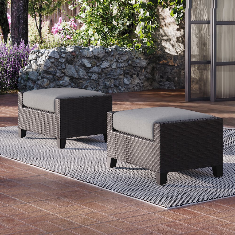 Skye Set Of 2 Ottomans-Gray