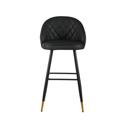 Oliver Vegan Leather Bar Chair in Black (Set of 2)