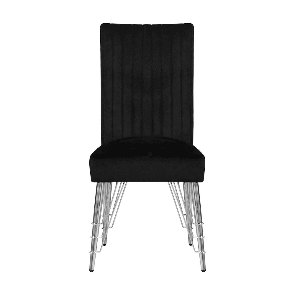 Ava Wood Upholstered Dining Chair in Black (Set of 2)