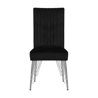 Ava Wood Upholstered Dining Chair in Black (Set of 2)