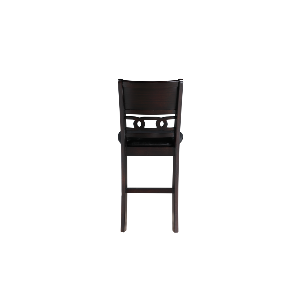 Furniture Gia Solid Wood Counter Chairs in Ebony Black (Set of 2)