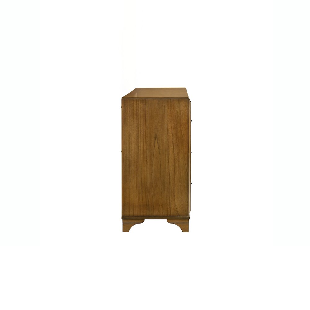 Talcott Wood 6-Drawer Dresser in Honey/Brown