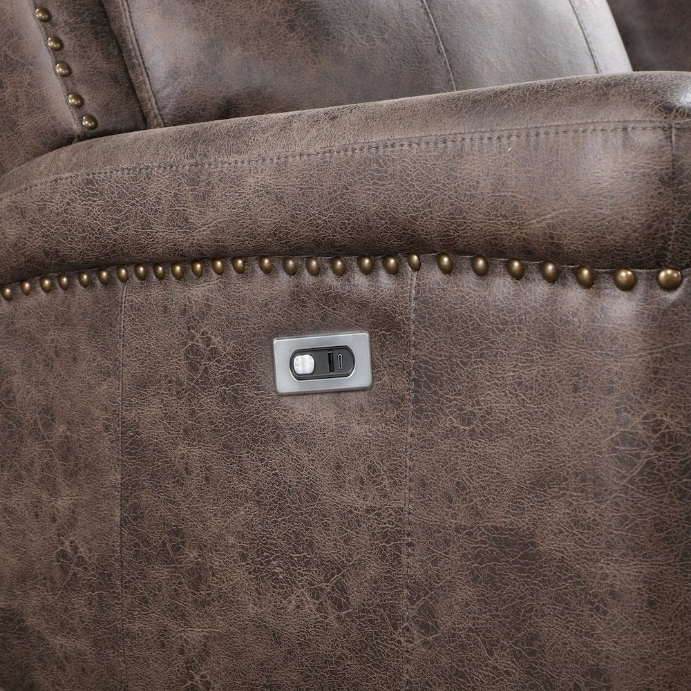 Quade Glider Recliner W/Pwr Fr-Mocha