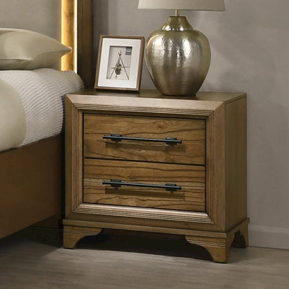 Talcott Wood 2-Drawer Nightstand in Honey/Brown