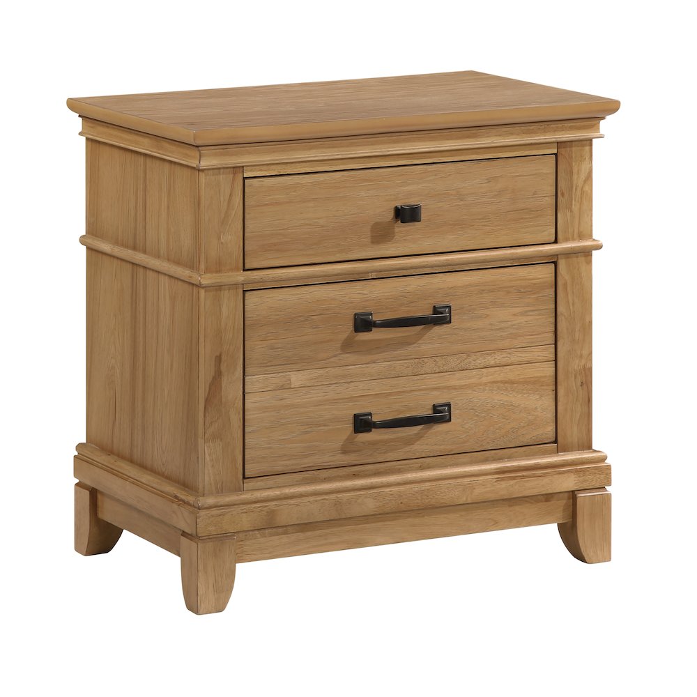 Sunstone Wood 3-Drawer Nightstand in Honey