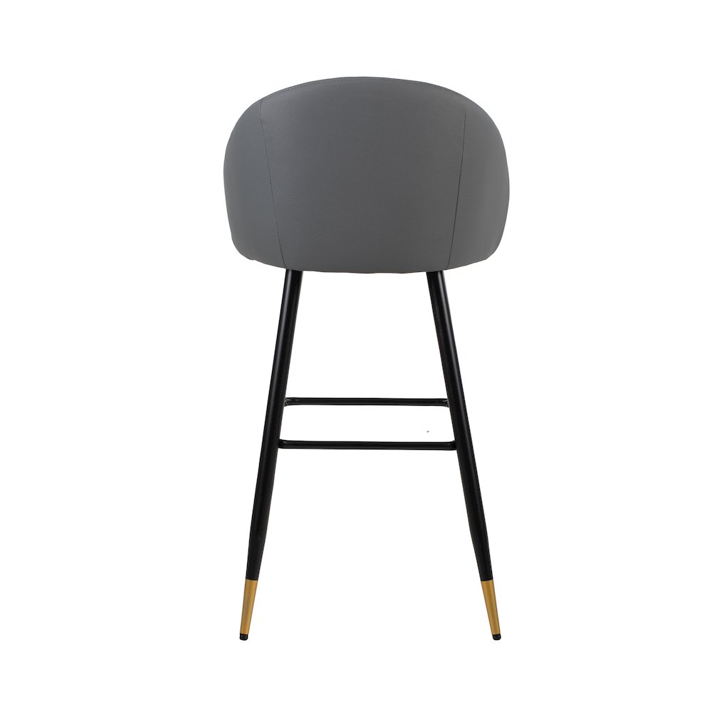 Oliver Vegan Leather Bar Chair in Gray (Set of 2)