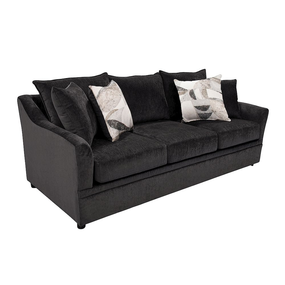 Sylvie Polyester Upholstered Sofa in Dark Gray