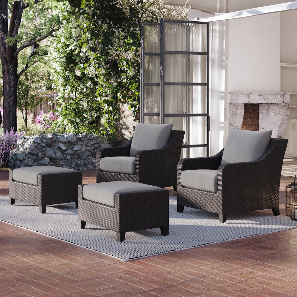 Skye Set Of 2 Ottomans-Gray
