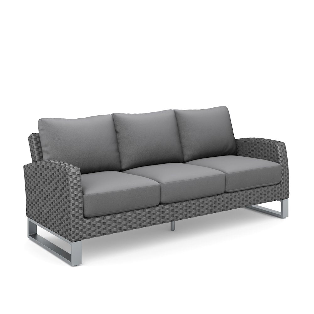 Fiji 2 Pc Sofa And Slat Top Coffee Table Set-Gray
