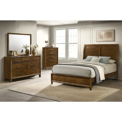 Ballard 4-Piece Wood Queen Bedroom Set w Chest in Walnut