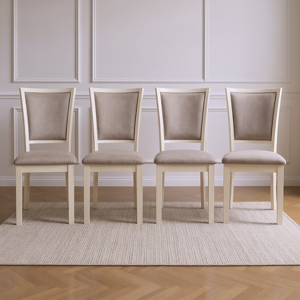 Amy Wood Dining Chair in Bisque (Set of 4)
