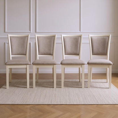Amy Wood Dining Chair in Bisque (Set of 4)