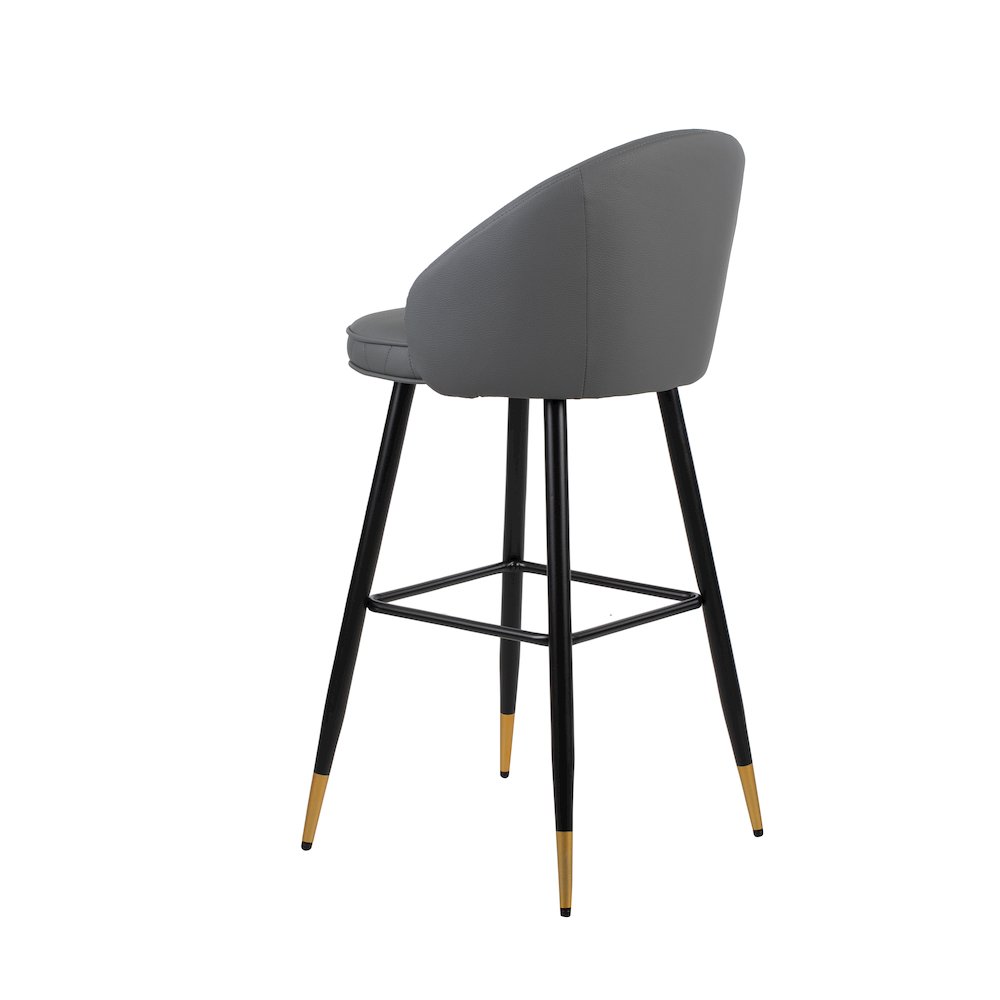 Oliver Vegan Leather Bar Chair in Gray (Set of 2)