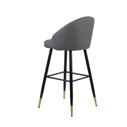 Oliver Vegan Leather Bar Chair in Gray (Set of 2)