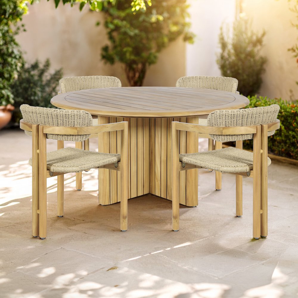Sedona 5-Piece Wood Outdoor Dining Set in Natural