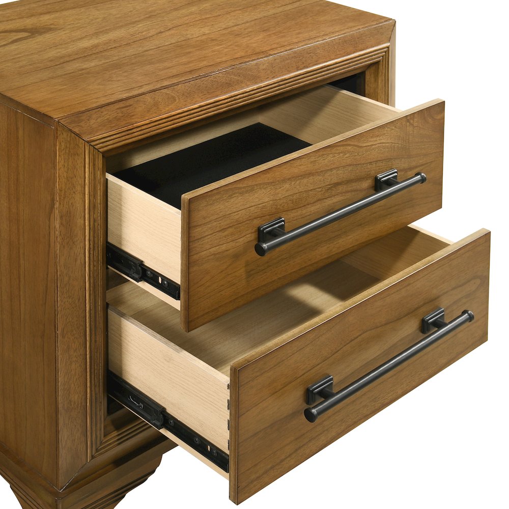 Talcott Wood 2-Drawer Nightstand in Honey/Brown