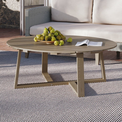 Carezza Wood Patio Coffee Table, Natural