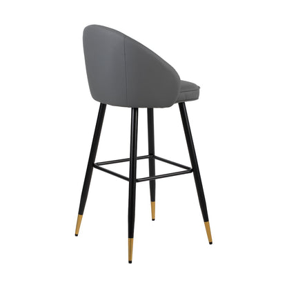 Oliver Vegan Leather Bar Chair in Gray (Set of 2)