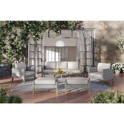Carezza 6-Piece Wood Patio Conversation Set, Taupe
