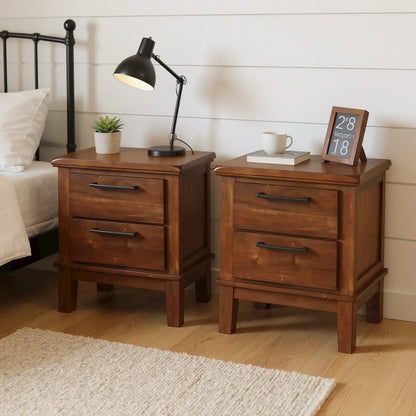 Cagney Wood Nightstand in Chestnut (Set of 2)