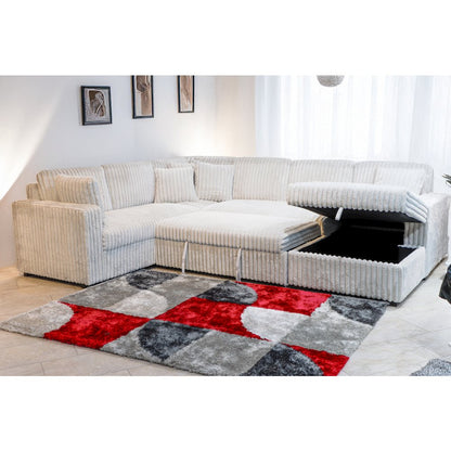 Bliss 5-Piece Fabric Upholstered Sectional in Mist Gray