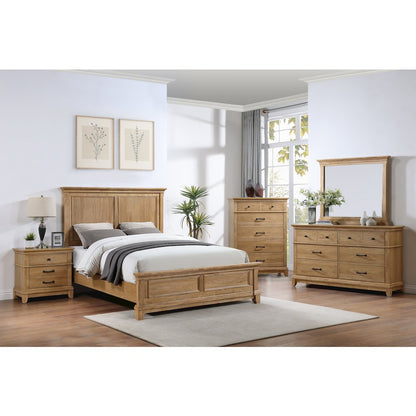 Sunstone 5-Pc Wood Queen Bedroom Set with Chest in Honey