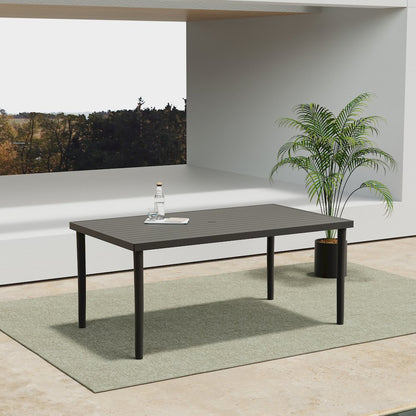 Moana Metal Patio Dining Table in Brown