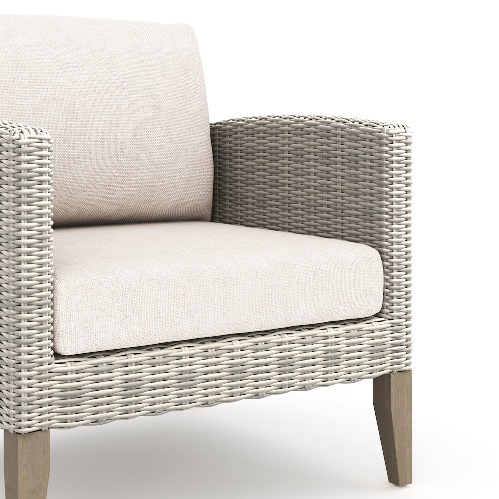 Carezza 6-Piece Wood Patio Conversation Set, Taupe