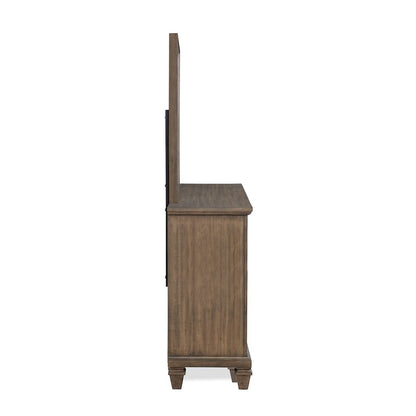 Mariana 2-Piece Wood Dresser with Mirror, Vintage Mocha