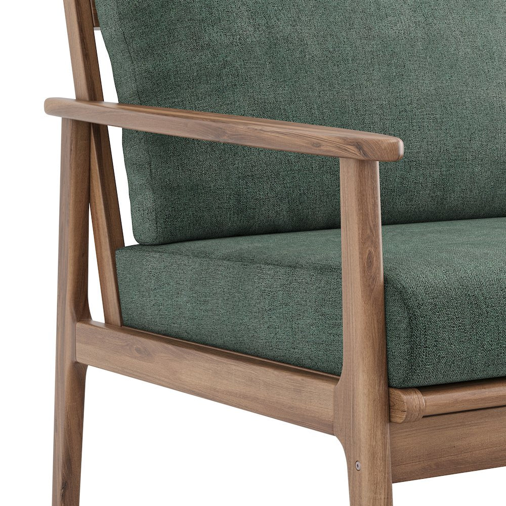 Ashton 3-Piece Wood Patio Conversation Set in Moss Green